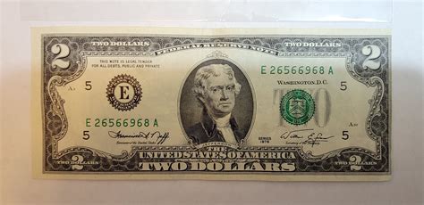 Very Rare Two Dollar Bill With Printing Etsy