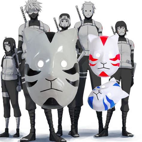 3 Color Naruto Clan Kakashi Anbu Ninja Style Mask Fancy