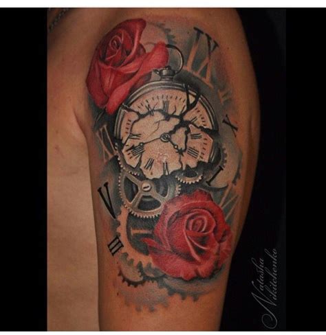 Rose Clock Broken Tattoo Broken Clock Tattoo Clock Tattoo Sleeve