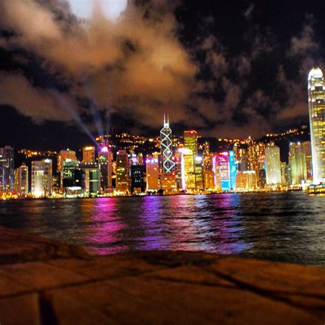 The Symphony Of Lights On Victoria Harbour In Tsim Sha Tsui Hong Kong