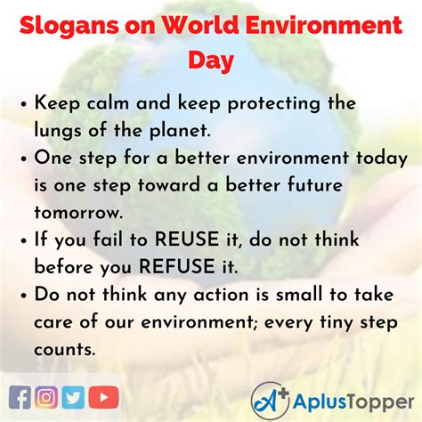World Environment Day Slogans Unique And Catchy World Environment Day
