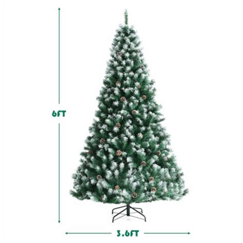 Costway 6ft Snow Flocked Hinged Christmas Tree W1000 Branch Tips