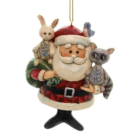 Jim Shore Santa Wwoodland Animals Polyresin Ornament Rudolph 6001598