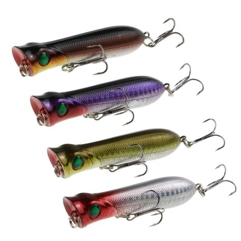 4 Pieces Popper Fishing Lures 78cm 122g Top Water Artificial Poper