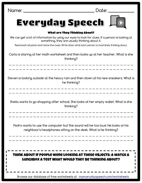 Free printable speech therapy worksheets