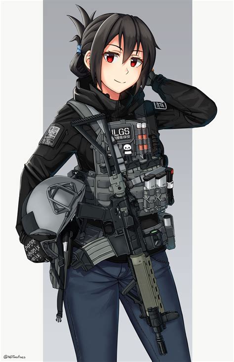 Andy Wu Anime Girls Tactical Gun Vertical Ndtwofives Rifles Helmet