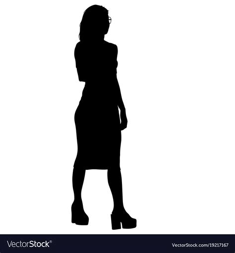 Female Silhouette Standing Back