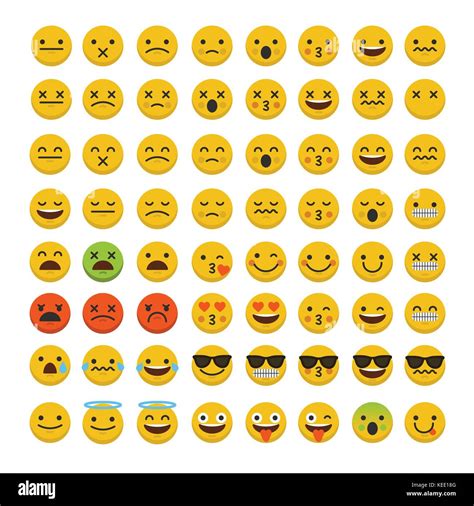 Conjunto De Caracteres Emoji Emoticonos Caras Imagen Vector De Stock