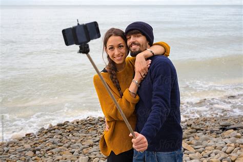 Lovers Taking A Selfie Outdoors By Stocksy Contributor Vero Stocksy