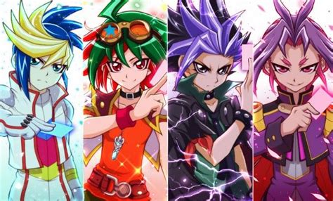 Yugioh Arc V Fan Art The Four Yuya Counterparts Yugioh Series And Monsters Anime Pokemon A