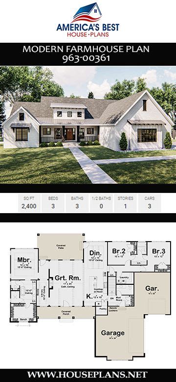 House Plan 963 00361 Modern Farmhouse Plan 2400 Square Feet 3