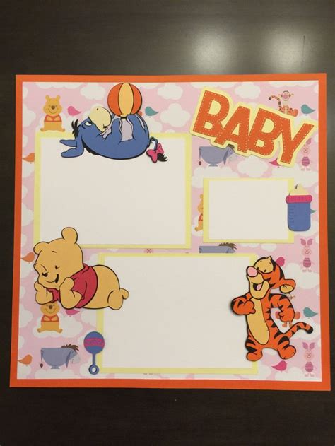 Disneys Winnie The Pooh Baby 12x12 Premade Scrapbook Page Baby