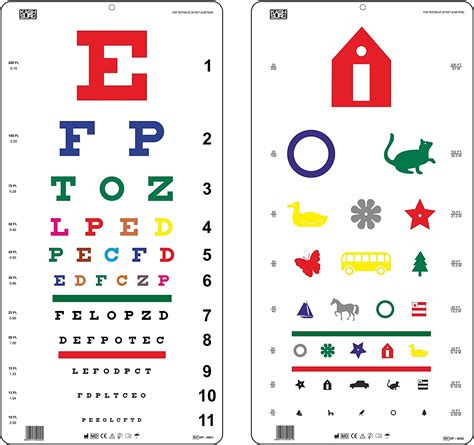 Snellen Color Eye Chart Pediatric Color Vision Eye Chart Size 22 X 11