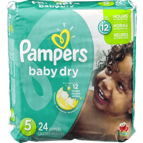 Pampers Baby Dry Jumbo Pack Size 5 27 Lb Sesame Street Diapers 24 Ea