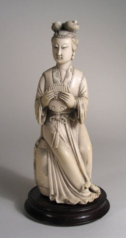 Chinese Ivory Carving Woman Musician