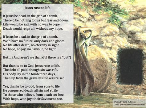 Jesus Rose To Life A Poem For Easter The Goodseed Blog