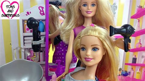 Barbiedollhair Salon 💖hair Wash Cut Play Barbie Dolls Videos Youtube