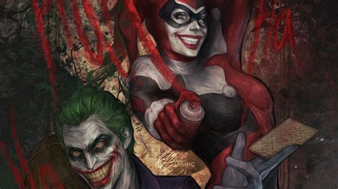 X Joker And Harley Quinn Art K P Resolution HD K Wallpapers Images Backgrounds
