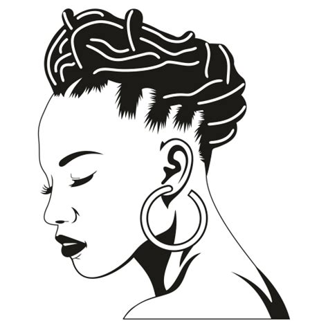 Png Afro Woman Black Woman Svg  Instant Download Peekaboo Dreadlock