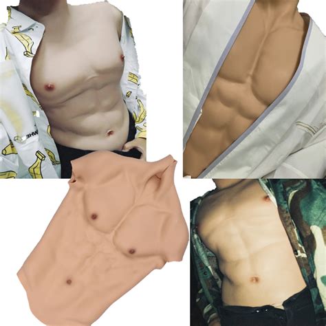Knowu Muscle Male Suit Fake Belly Muscle Men S Chest Crossdresser