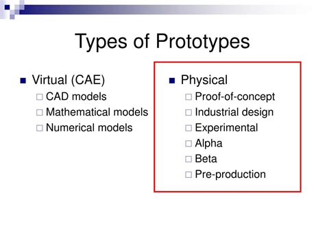 Types Of Prototypes