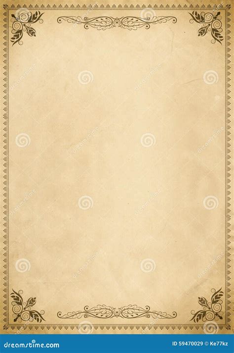 Old Paper Background With Vintage Border Stock Illustration