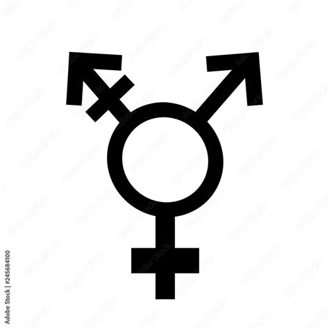 Symbol Of Homosexual Transsexual Vector Silhouette On White