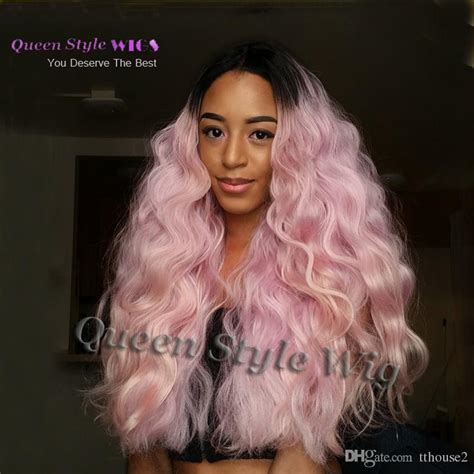 Pink never goes out of style! New Arrival Synthetic Dark Black Roots Ombre Light Pink ...