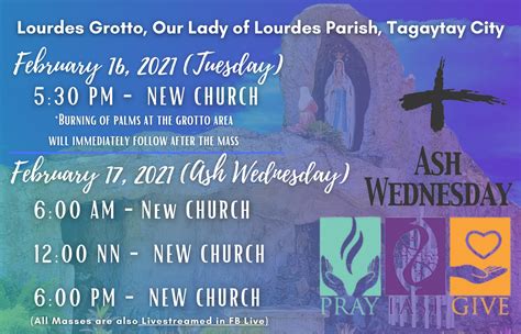Announcement Our Lady Of Lourdes Parish Tagaytay City Facebook