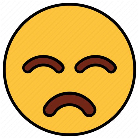 Bemused Cartoon Emoji Emotion Face Nodding Sad Icon Download On