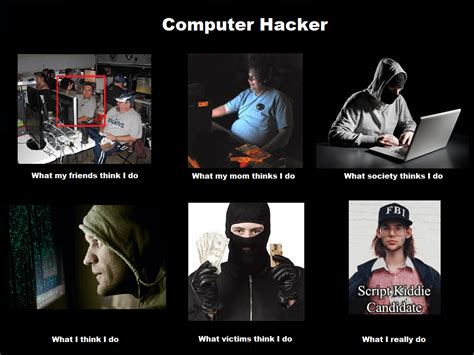 Computer Hacker What My Friends Think I Do Vs What I Actually Do