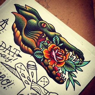 Aug 16, 2017 · black and white alligator tattoos aren't so popular than colorful ones. Traditional Rose In Alligator Mouth Tattoo Design ...