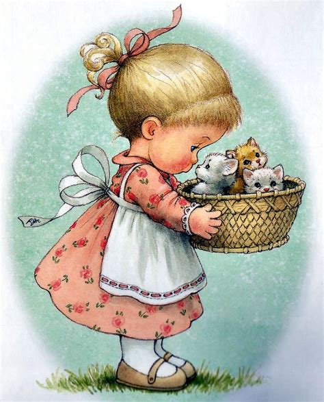 Little Girl And Her Kittens ¦ Ruth Morehead Graphics ¦