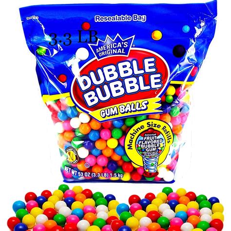 Playo Mini Bubble Gum Gumballs For Gumball Machine Refills Dubble