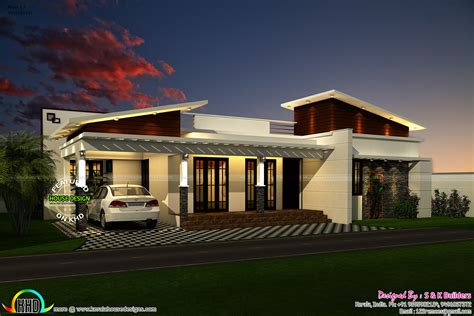 Contemporary Look Single Floor 1200 Sq Ft Kerala Home Design And