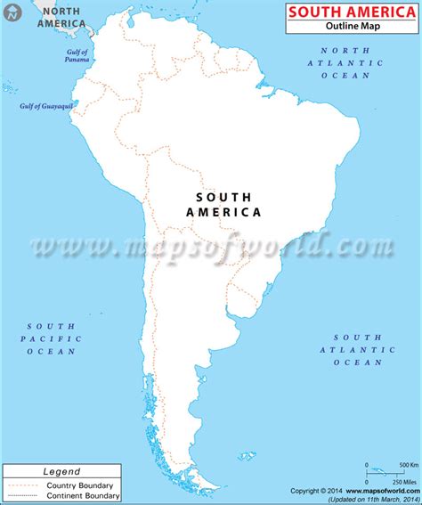 South America Blank Map Outline Map Of South America