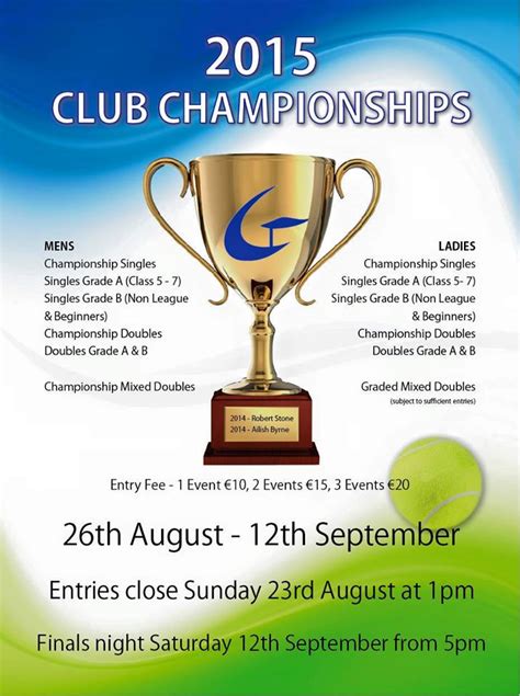 Club Championships Entries Close This Sunday 23rd Greystones Lawn