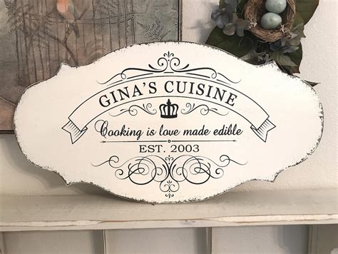 Personalized Kitchen Signs French Signs Cuisine Signs French Kitchen