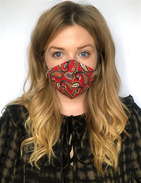 Red Paisley Face Mask Washable Face Mask Covering Etsy Uk