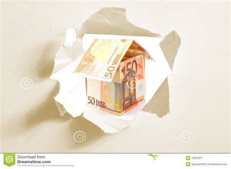Euro Money House And Paper Hole Stock Image Image Of Purchase Money