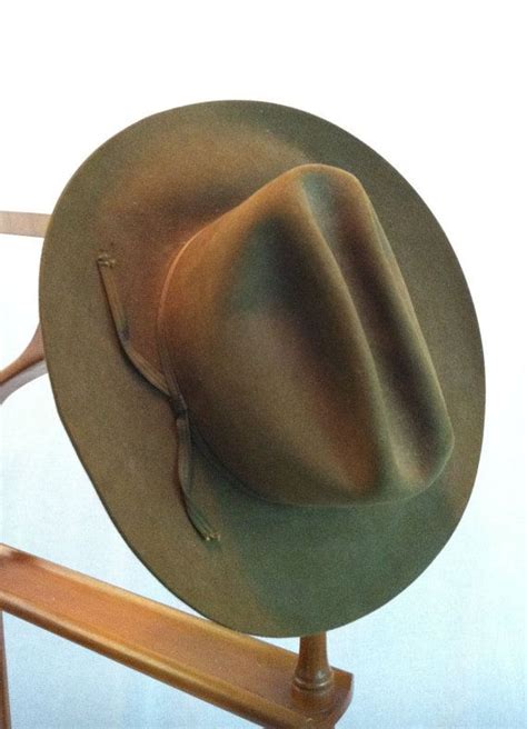 Vintage Mens Brown Stetson 3x Beaver Felt Hat Indiana Etsy Vintage