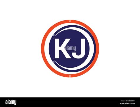 initial monogram letter k j logo design vector template kj letter logo design stock vector