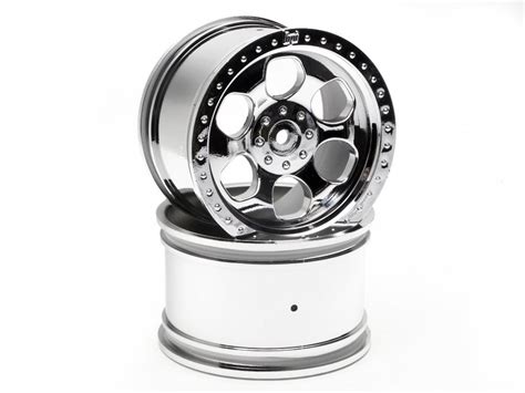3117 6 Spoke Wheel Shiny Chrome 83x56mm2pcs