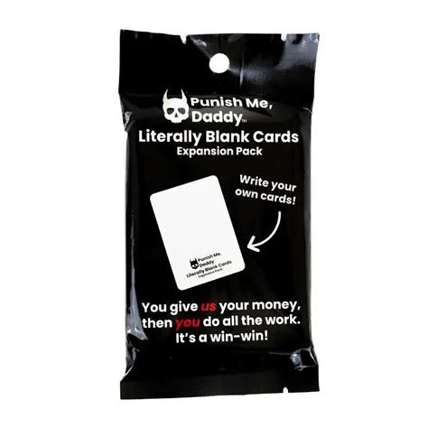 Punish Me Daddy Literally Blank Cards Expansion Pack Midoco Art And Office Supplies