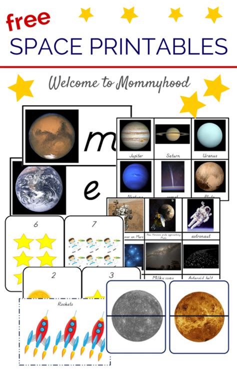 Welcome To Mommyhood Space Themed Printables For Preschoolers Space