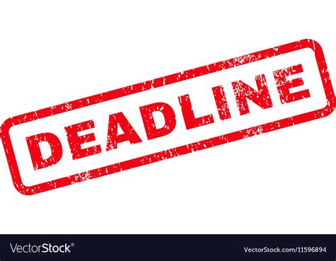 Deadline Text Rubber Stamp Royalty Free Vector Image
