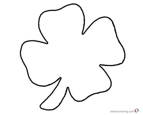 Four Leaf Clover Coloring Pages simple for preschool kids - Free