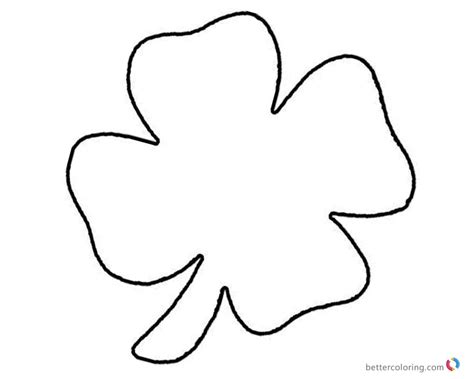 Four Leaf Clover Coloring Pages Simple For Preschool Kids Free