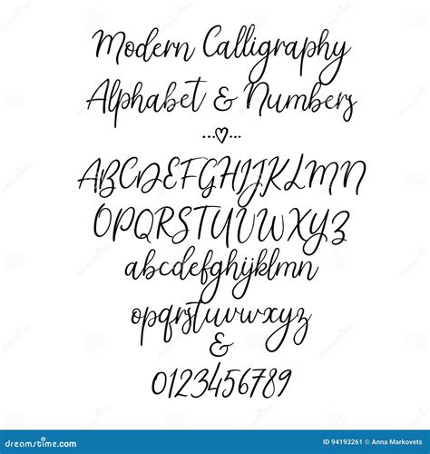 Vector Alphabet Brush Letters Handwritten Font Hand Lettering