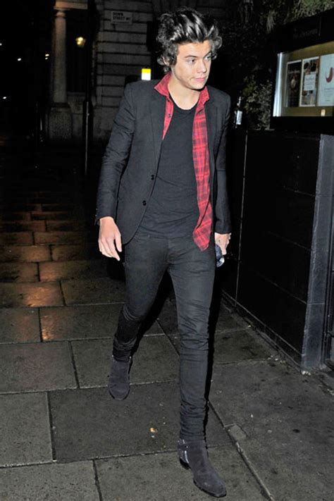 Harry styles is a famous singer. Harry Styles's Boots — One Direction Saint Laurent Chelsea ...